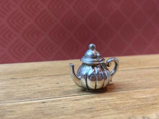 Enrique Quintanar Miniature Dollhouse Vintage Sterling Silver Tea Pot For One