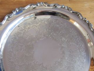 Vintage Oneida Silver Plate On Serving Tray,  12.  25 "
