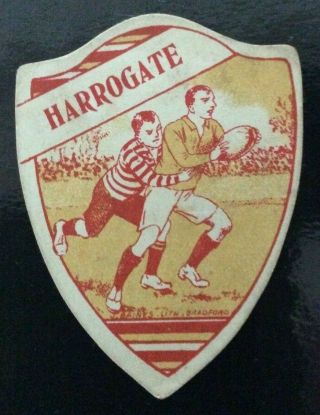 Rare J Baines Rugby Football Shield Harrogate - Poem On Reverse 32 Oak Lane.  Vgc
