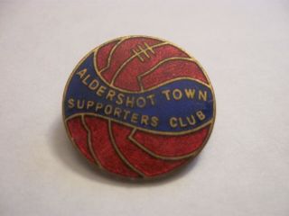 Rare Old Aldershot Town Football Supporters Club Enamel Brooch Pin Badge Miller