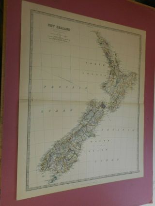 100 Large Zealand Map By K Johnston C1884 Vgc