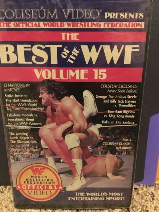 The Best Of Wwf Volume 15 Vhs Coliseum Video Rare Wrestling Wwe Wcw Santana Hart