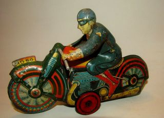 Rare Vintage Kuwamura Motorcycle P.  D 50 Friction Tin Toy Japan