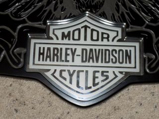 Cool Rare 2 Piece Harley Davidson Motorcycles Black Wood Carved Pool Cue Rack 3