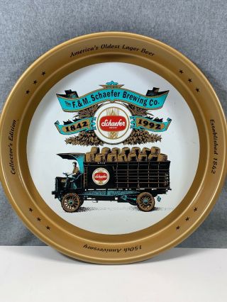 Schaefer Beer Tray The F.  & M.  Schaefer Brewing Co 150th Year Beer Truck Rare