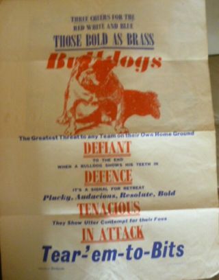 1972 Footscray Western Bulldogs Greenberg Herald Poster Rare