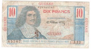 French Guiana 10 Francs 1947 P - 20 Very Rare