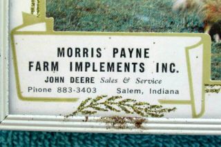RARE 1967 Morris Payne John Deere Farm Implements Thermometer & Calendar INDIANA 2