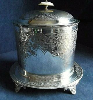 Good Large Ornate Silver Plated Biscuit Box C1900 By John Gallimore