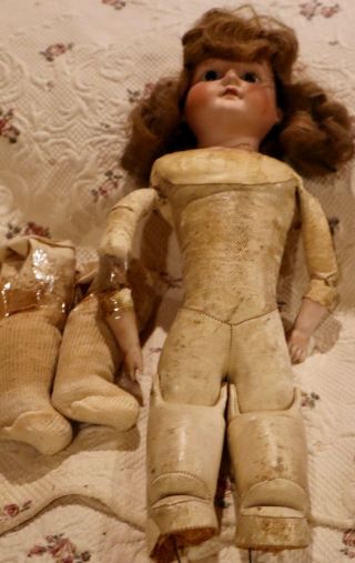 24 " Antique German Bisque Heubach Koppelsdorf Doll Fixer Upper W/kid Body