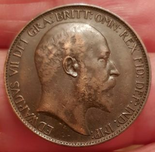 1904 Edward Vii Halfpenny Sharp Detail Rare In This