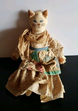 Vintage Cloth Rag Doll Cat