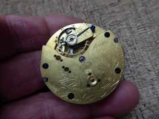 Quality Antique London Widdowson S.  Veale Pocket Watch Movement -