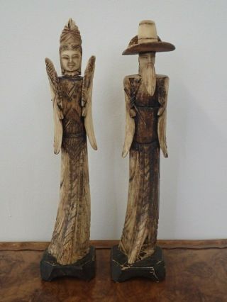Antique Chinese Carved Bone Figures.