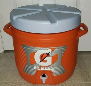 Vintage Gatorade G Series Rubbermaid Cooler Model 1655 Rare 10 Gallon With Lid