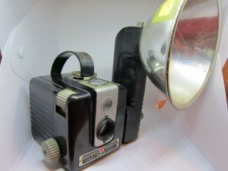 Antique Kodak Brownie Hawkeye Flash Model Camera W/flash Attachment