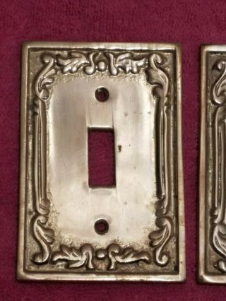 Vintage Brass Light Switch Covers Set of 3 2