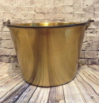 Antique American Brass Kettle Co Bucket Patina 5