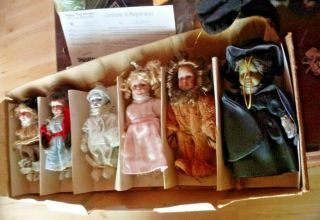 Rare Seymour Mann Wizard Of Oz Ornaments Porcelain Set Of Six With Wicked Witch