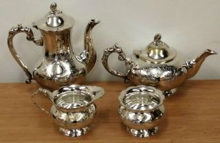 Lovely Vintage Yeoman Silver Plate Tea Set - (d4)