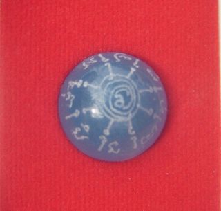 Box " Luke Kraw " 0.  7inch Amulet Crystal Ball Carved Yahn Symbol " Lp Doo " Monk Ad1989