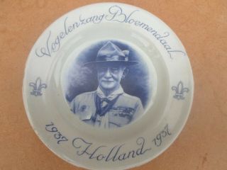 Rare Royal Gouda 1937 World Scout Jamboree Holland Baden Powell Small Plate