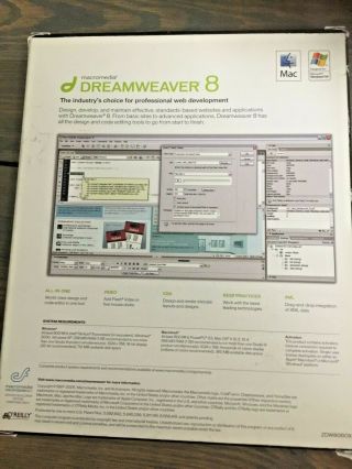Macromedia Dreamweaver 8 SOFTWARE RARE,  ENG COM 3