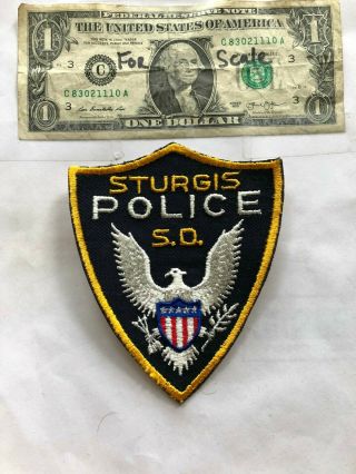 Old Rare Sturgis South Dakota Police Patch Un - Sewn In Great Shape