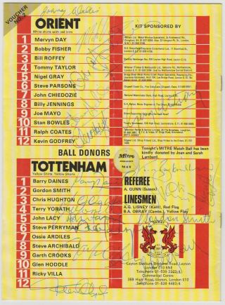 Tottenham Hotspur 1980 - 1981 Away Programme Rare Hand Signed 17 X Signatures