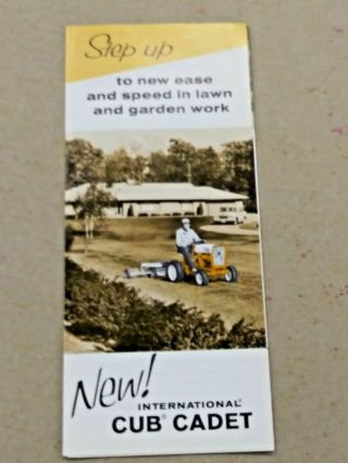 Rare Vintage 1960s Ih Cub Cadet Dealer Brochure Sales Lit Lawn Garden Fold Out