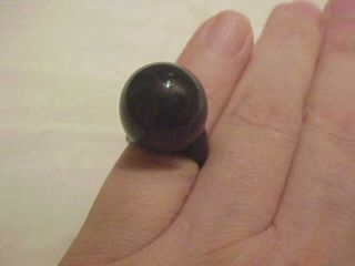 Awesome,  Rare 1940 ' s Black Cocktail Bakelite Ring 3