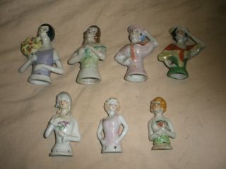 (7) Antique Pin - Cushion Half Dolls Germany And Japan