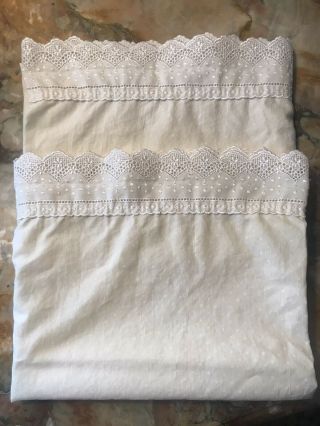 Charisma Standard Size Pillowcase Set Of 2 Lace Trim Rare