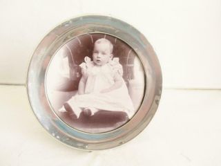 Antique Round Silver Photograph Frame Birmingham 1911 125mm Diameter
