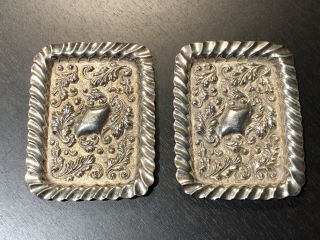 Pair Victorian Solid Silver Pin / Trinket Dish /tray London 1891 Charles Boyton