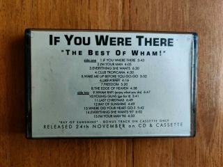 Wham : The Best Of Wham - Cassette Promo Tape Rare