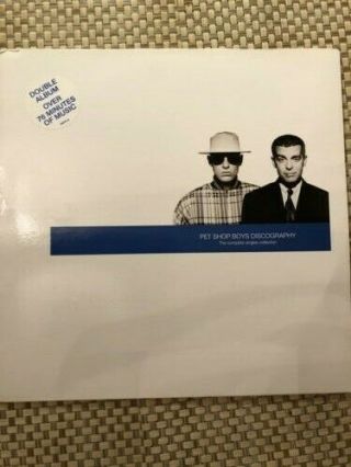 Pet Shop Boys Discography Double Vinyl Album.  Near.  Rare Find