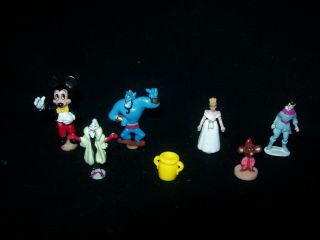 Polly Pocket 7 Disney Figures (genie,  Cinderella,  Honey Pot,  Micky Mouse)
