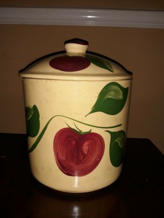 Watt Pottery Apple W/3 Leaf Rare 72 Canister W/lid