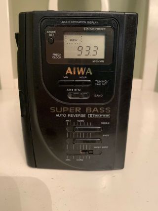 Vintage Rare Aiwa Hs - T390 Stereo Radio Cassette Player