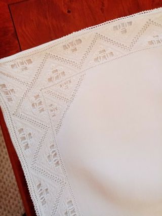 Vintage Irish Linen & Cypriot Lefkara Lace Pillowcase