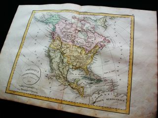 1830 DELAMARCHE & VAUGONDY - rare map of NORTH AMERICA,  UNITED STATES,  CANADA. 3