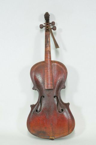 Antique Full Size 4/4 Violin - Large 25 1/2 " - - Varnish Craquelure Craze