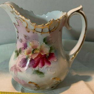 Made In Germany Painted Trimed In Gold Antique Carmen Pitcher
