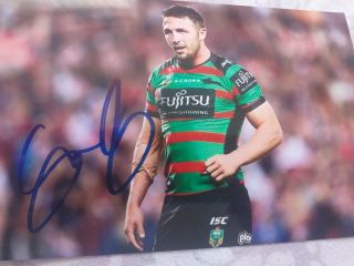 Sam Burgess Rare Hand Signed South Sydney Nrl Now Retired 6 X 4 Rugby League