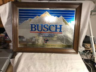 Rare Busch Beer Bar Mirror Anheuser Busch Sign