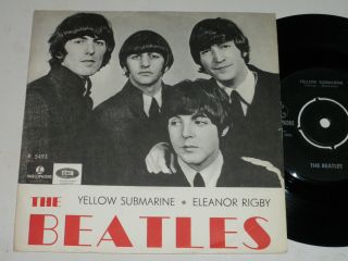 Very Rare The Beatles Single 45 Yellow Submarine Parlophone Sweden Exc/exc