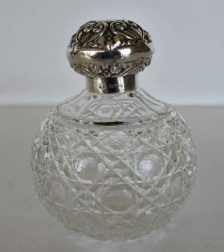 1904 William Devenport Cut Glass & Sterling Silver Scent Bottle