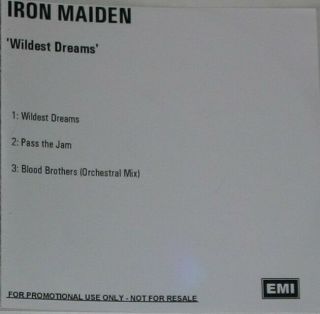 IRON MAIDEN - WILDEST DREAM - U.  K.  1 - TRACK PROMO CD - VERY RARE PRIEST SAXON 2