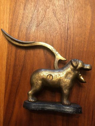 Very Rare Vintage Dog Nutcracker Antique Brass Bronze St.  Bernard Lab England